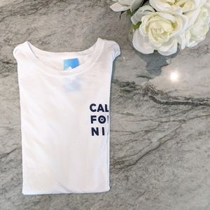 White California Scoop Neck Short Sleeve T-shirt